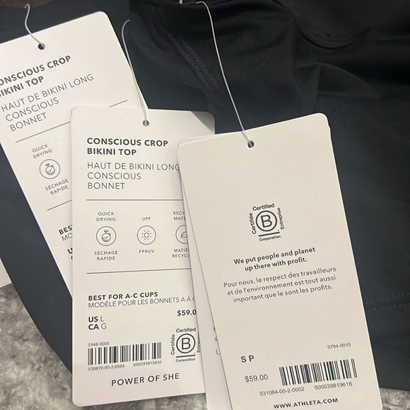 NWT ATHLETA A-C Conscious Crop Bikini Top - Picture 5 of 5